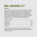 ORIJEN Chunks & Shreds Duck & Liver Entrée ingredients and guaranteed analysis