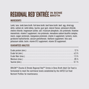 ORIJEN Chunks & Shreds Regional Red Entrée ingredients and guaranteed analysis