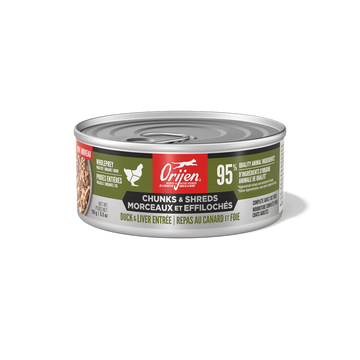 ORIJEN Chunks & Shreds Duck & Liver Entrée 155g can