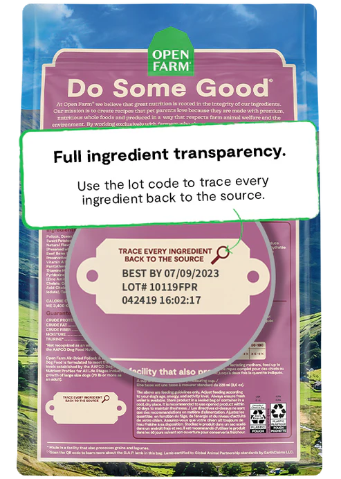 Open Farm - Air Dried Pollock & Lamb Recipe (For Dogs)