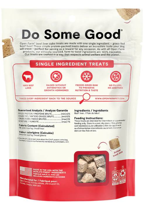 Open Farm - Freeze Dried Raw Single Ingredient Beef Liver Treat (For Dogs)