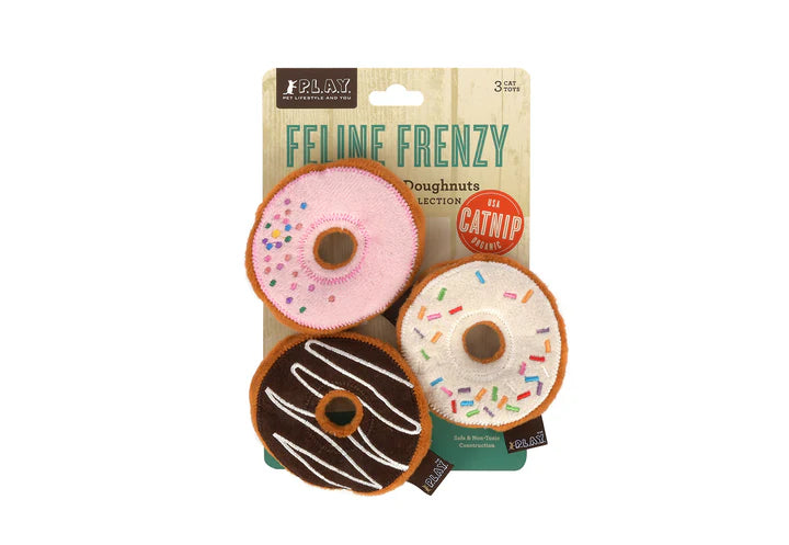 P.L.A.Y - Feline Frenzy - Cat Toy Food Collection - Kitty Kreme Donuts - (For Cats)