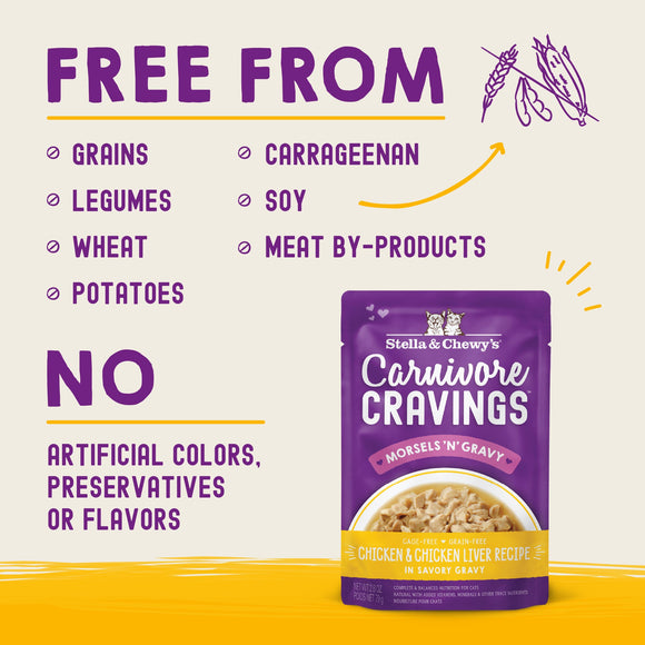 Stella & Chewy's Morsels'N'Gravy Chicken & Chicken Liver pouch