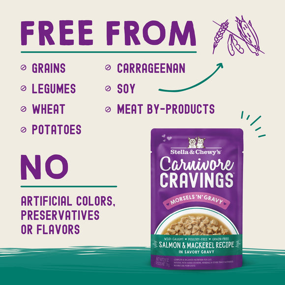 Stella & Chewy's Morsels'N'Gravy Salmon & Mackerel pouch