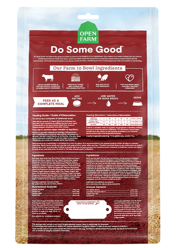 Open Farm - Grass Fed Beef Freeze Dried Raw Patties Dog Food - 0
