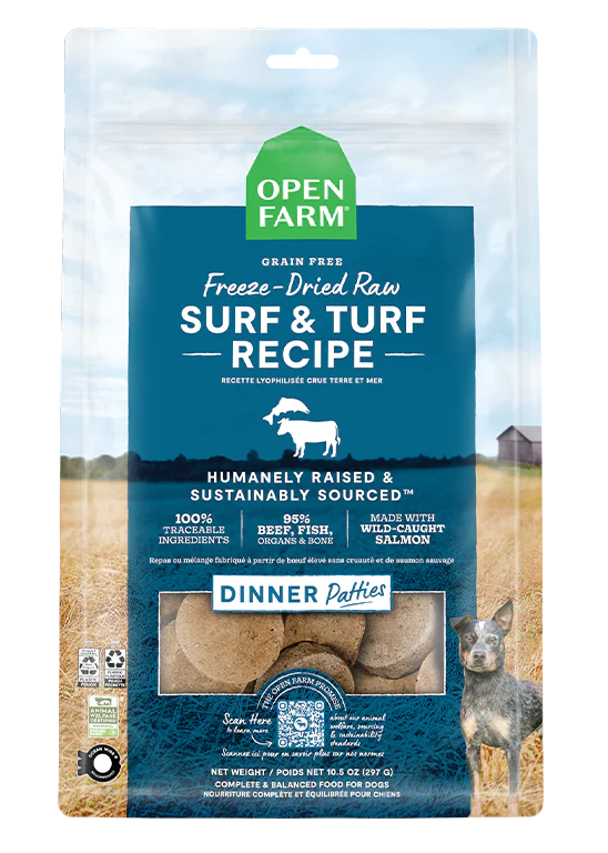 Open Farm - Surf & Turf Freeze Dried Raw Patties Dog Food