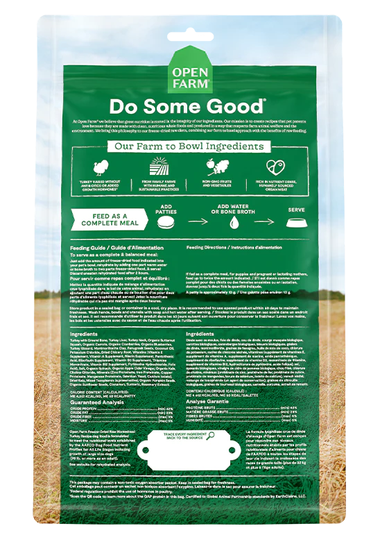 Open Farm - Homestead Turkey Freeze Dried Raw Patties Dog Food