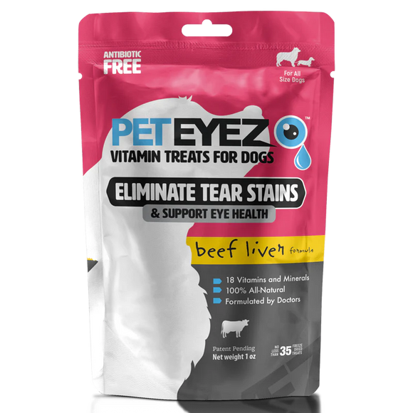 PETEYEZ - Eliminate Tear Stain Treats - Beef Liver (For Dogs)