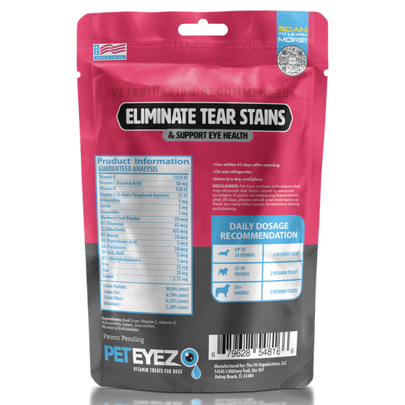 PETEYEZ - Eliminate Tear Stain Treats - Beef Liver (For Dogs)