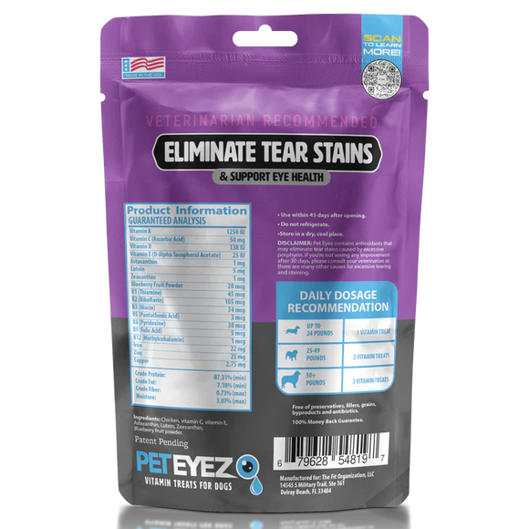 PETEYEZ - Eliminate Tear Stain Treats - Chicken (For Dogs)