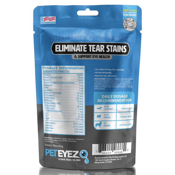 PETEYEZ - Eliminate Tear Stain Treats - Whitefish (For Dogs)