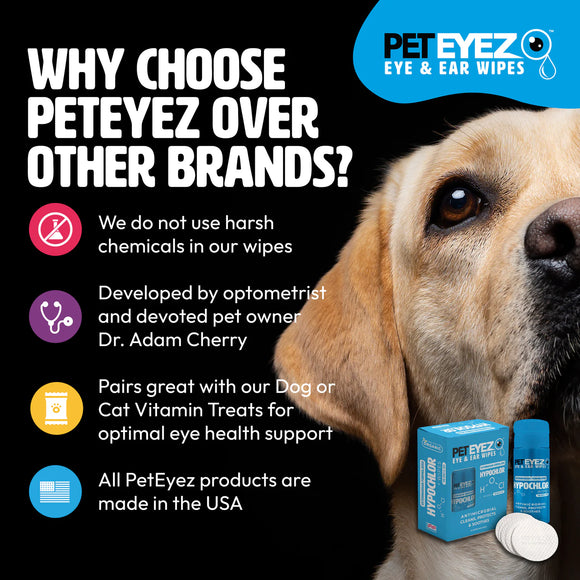 PETEYEZ - Eye and Ear Wipe W/ Hypochlor (For Dogs & Cats)