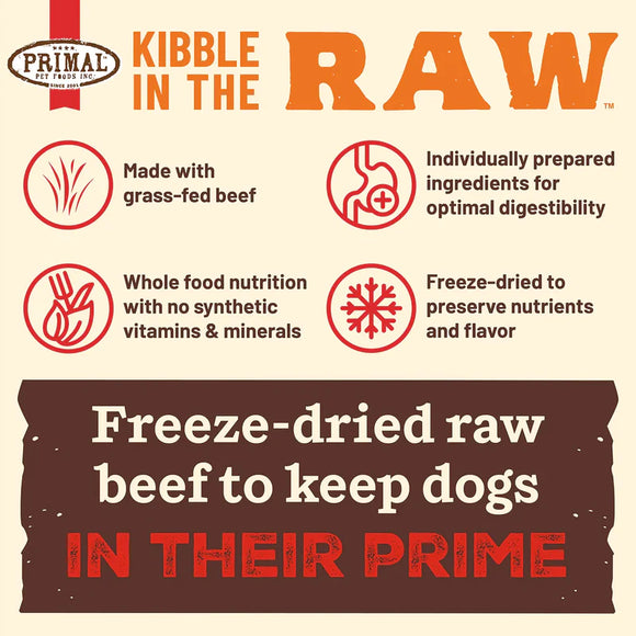 Primal - Kibble In The Raw - Beef Recipe (Dog Food)