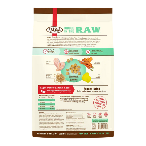 Primal - Kibble In The Raw - Chicken Recipe (Dog Food)