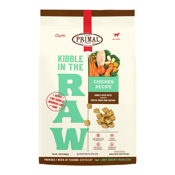 Primal - Kibble In The Raw - Chicken Recipe (Dog Food)