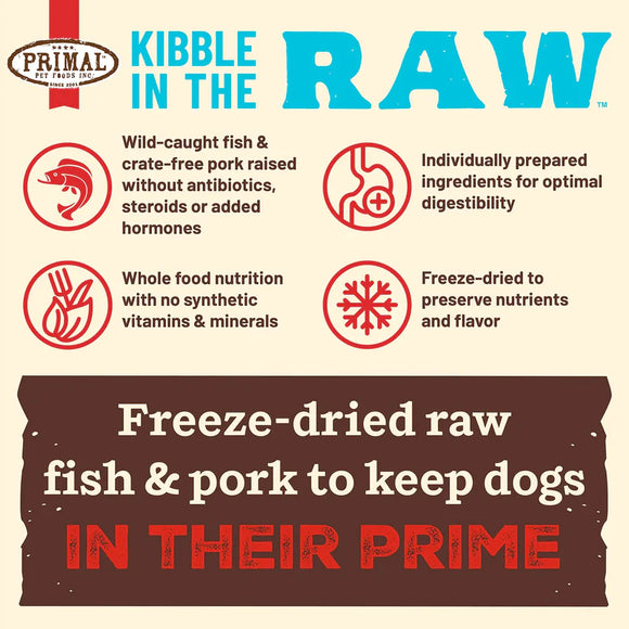 Primal - Kibble In The Raw - Fish & Pork Recipe (Dog Food)