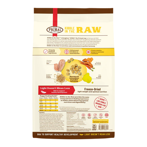 Primal - Kibble In The Raw - Puppy Chicken & Pork Recipe (Dog Food)