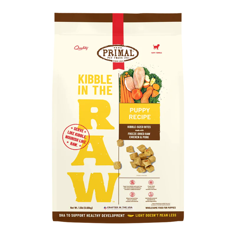 Primal - Kibble In The Raw - Puppy Chicken & Pork Recipe (Dog Food)