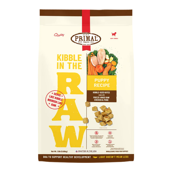 Primal - Kibble In The Raw - Puppy Chicken & Pork Recipe (Dog Food)