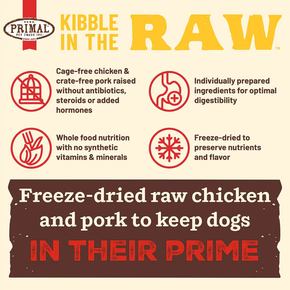 Primal - Kibble In The Raw - Puppy Chicken & Pork Recipe (Dog Food)
