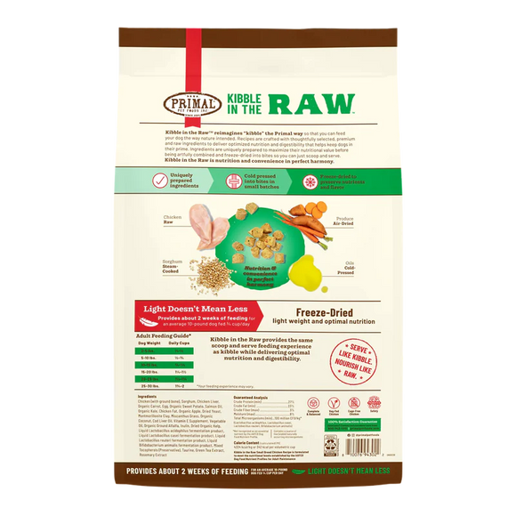 Primal - Kibble In The Raw - Small Breed Chicken Recipe (Dog Food)