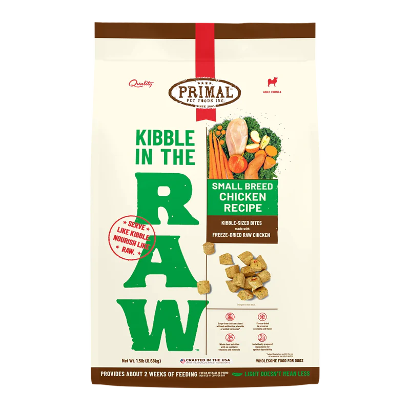 Primal - Kibble In The Raw - Small Breed Chicken Recipe (Dog Food)
