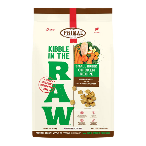 Primal - Kibble In The Raw - Small Breed Chicken Recipe (Dog Food)