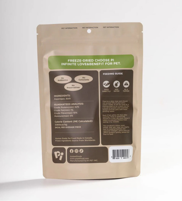Pi | Freeze-Dried Meat For Dogs & Cats | Asparagus & Duck