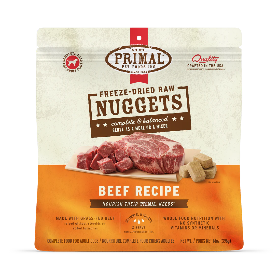 Primal - Nuggets - Freeze Dried Nuggets - Beef Formula (Dog Food)