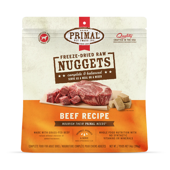 Primal - Nuggets - Freeze Dried Nuggets - Beef Formula (Dog Food)