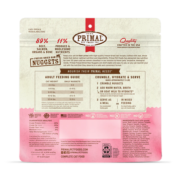 Primal - Nuggets - Freeze Dried Nuggets - Beef & Salmon Formula (Cat Food)