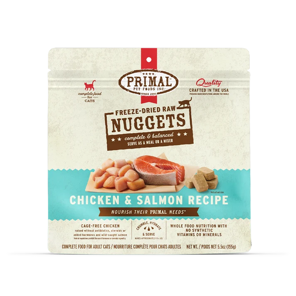Primal - Nuggets - Freeze Dried Nuggets - Chicken & Salmon Formula (Cat Food)