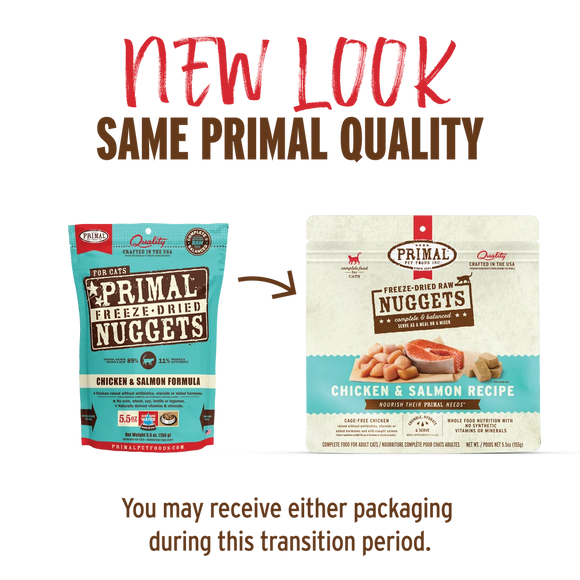 Primal - Nuggets - Freeze Dried Nuggets - Chicken & Salmon Formula (Cat Food)