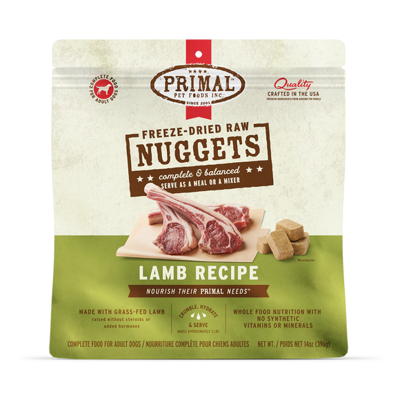 Primal - Nuggets - Freeze Dried Nuggets - Lamb Formula (Dog Food)