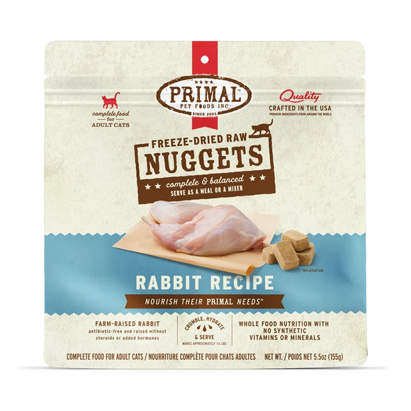 Primal - Nuggets - Freeze Dried Nuggets - Rabbit Formula (Cat Food)