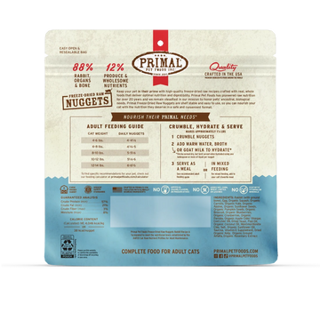 Primal - Nuggets - Freeze Dried Nuggets - Rabbit Formula (Cat Food)