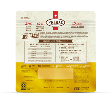 Primal - Nuggets - Freeze Dried Nuggets - Rabbit Formula (Dog Food)