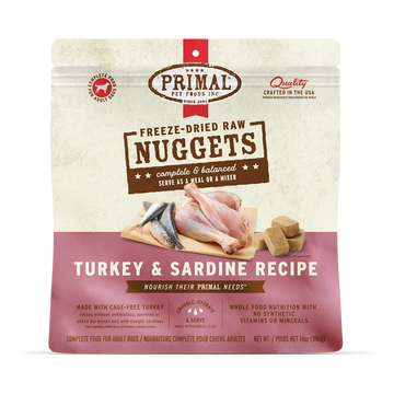 Primal - Nuggets - Freeze Dried Nuggets - Turkey & Sardine Formula (Dog Food)