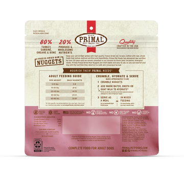 Primal - Nuggets - Freeze Dried Nuggets - Turkey & Sardine Formula (Dog Food)