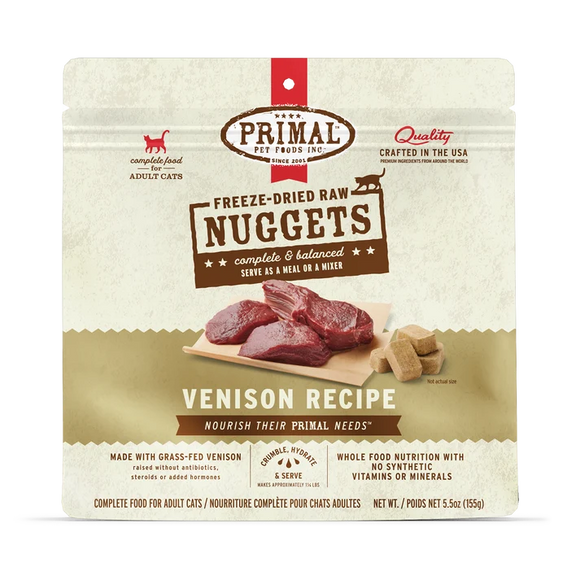 Primal - Nuggets - Freeze Dried Nuggets - Venison Formula (Cat Food)