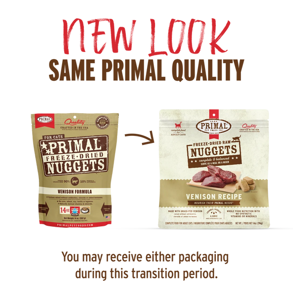 Primal - Nuggets - Freeze Dried Nuggets - Venison Formula (Cat Food)