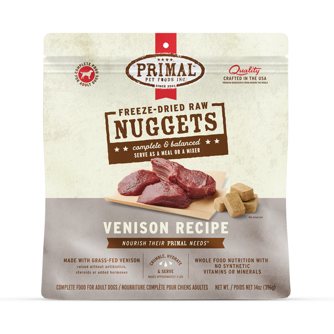 Primal - Nuggets - Freeze Dried Nuggets - Venison Formula (Dog Food) - 0