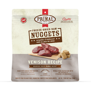 Primal - Nuggets - Freeze Dried Nuggets - Venison Formula (Dog Food) - 0