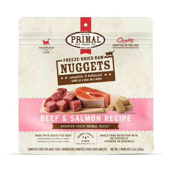 Primal - Nuggets - Raw Beef & Salmon (For Cats) - Frozen Product