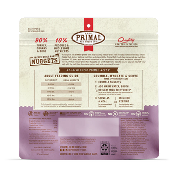 Primal - Nuggets - Raw Turkey (For Cats) - Frozen Product