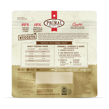 Primal - Nuggets - Raw Venison (For Cats) - Frozen Product