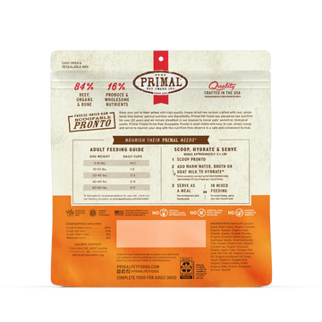 Primal - Pronto - Freeze Dried Raw Pronto - Beef Recipe (For Dogs)