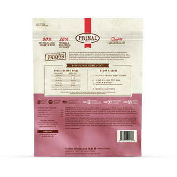 Primal Frozen Raw Scoopable Pronto Turkey & Salmon for Dogs 4lb