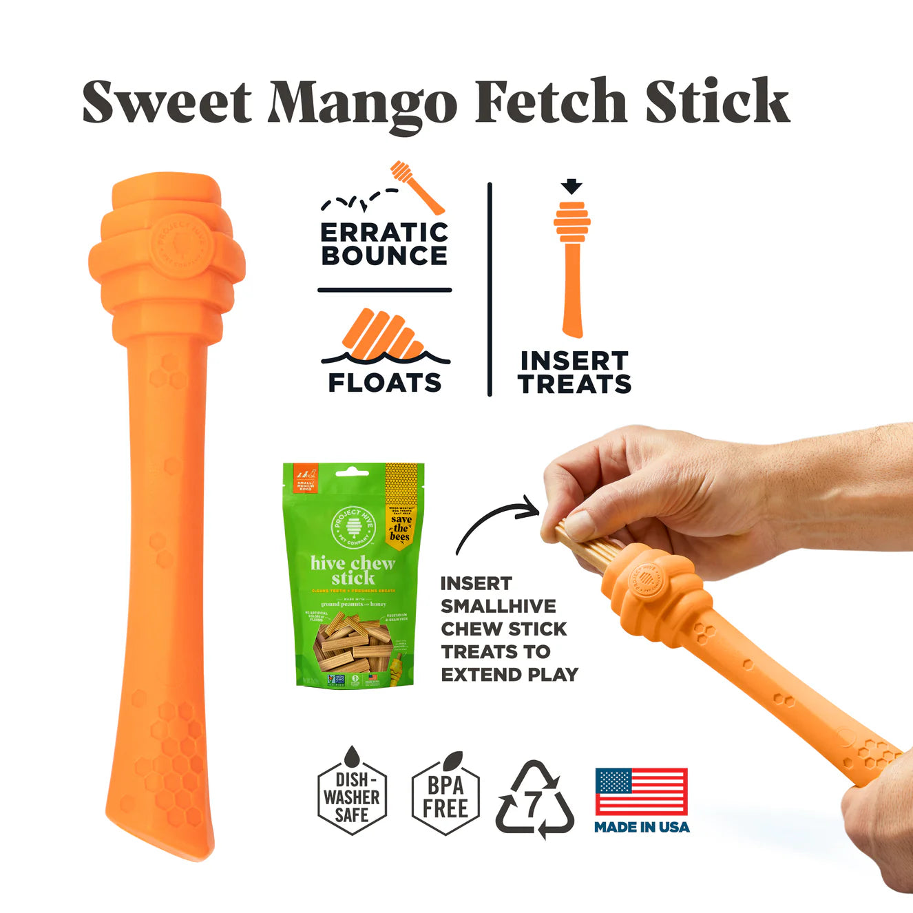 Project Hive - Hive Fetch Stick - Sweet Mango Scent (For Dogs)