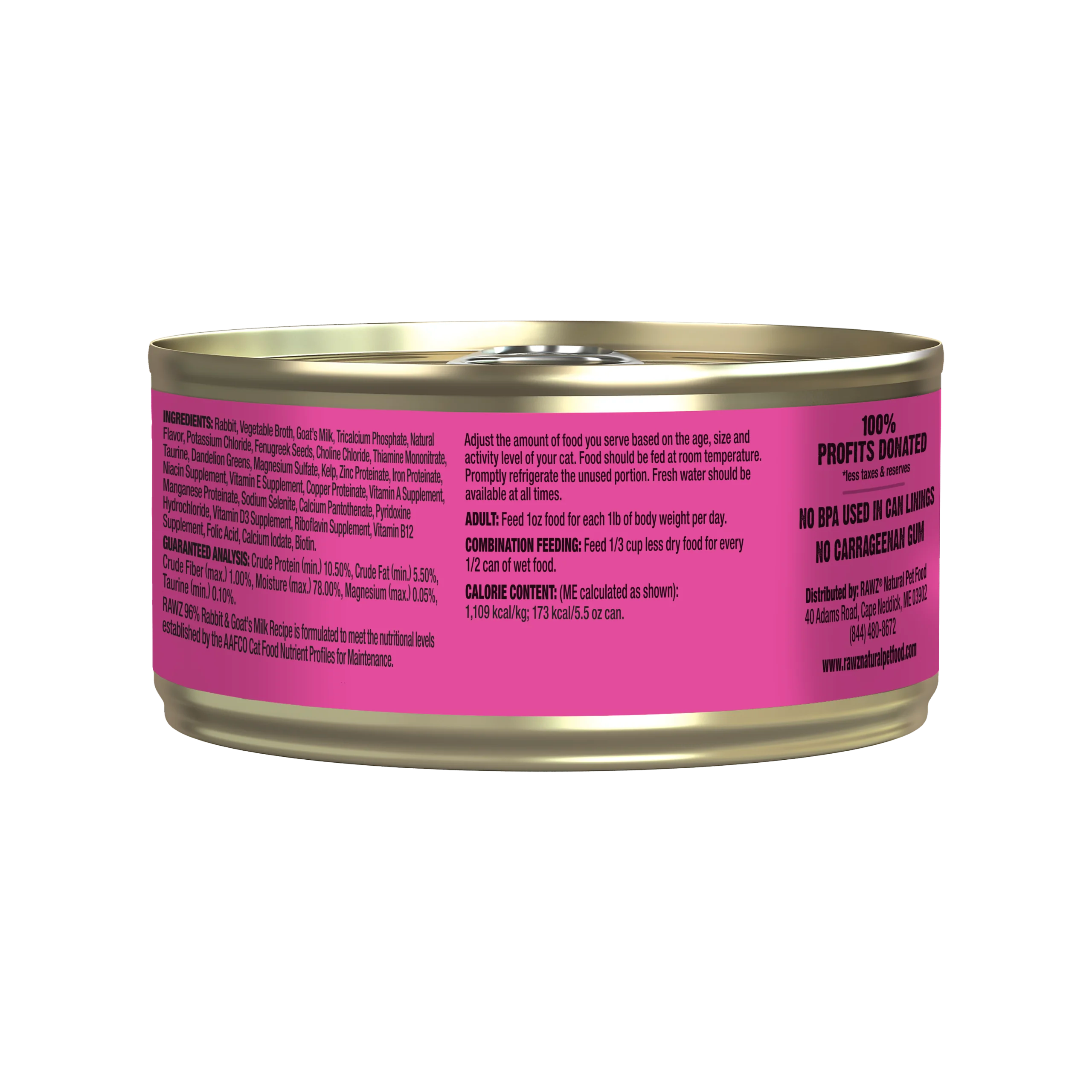 RAWZ - 96% Rabbit & Goat Milk (Wet Cat Food)